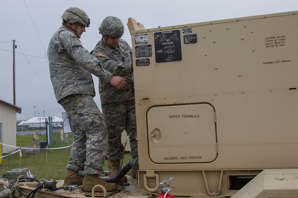 Soldiers Maintain Generator