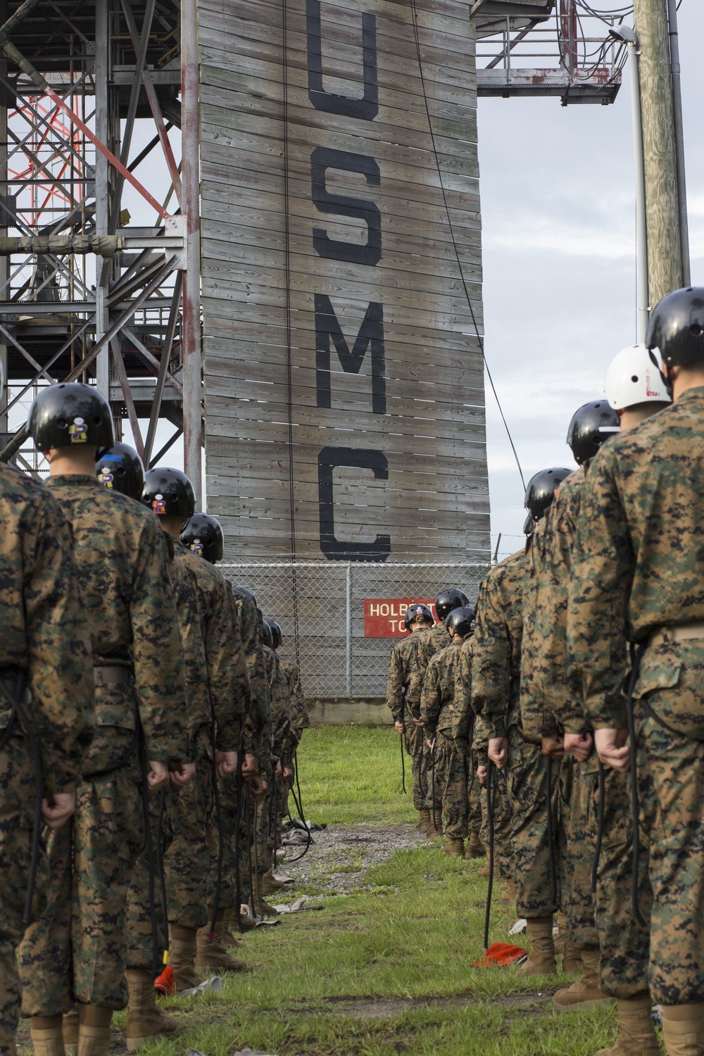 Mike and Oscar Company Conduct the Rappel Tower