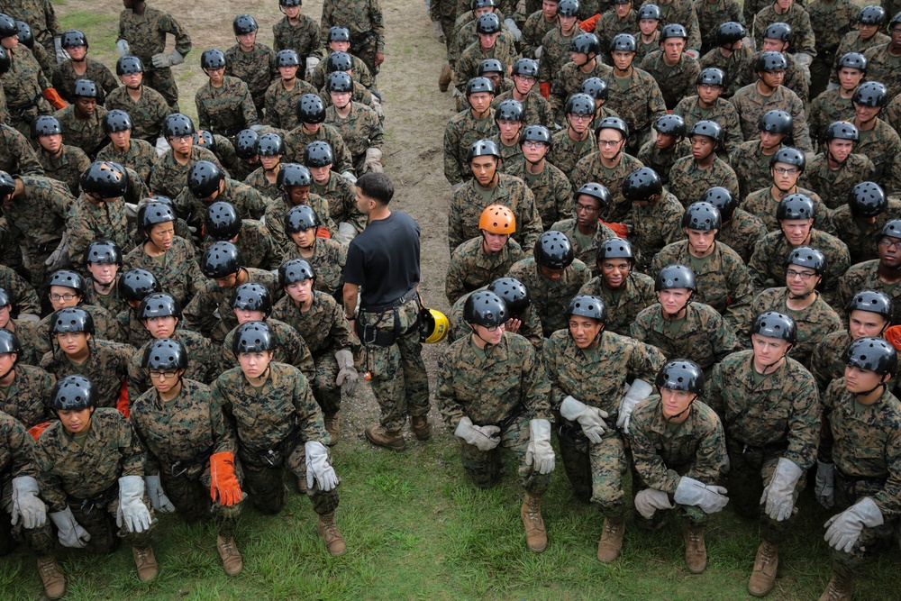 Mike and Oscar Company Conduct the Rappel Tower