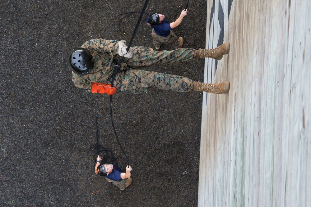 Mike and Oscar Company Conduct the Rappel Tower