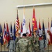 LTC Jeffrey Ignatowski and Command Sgt. Maj. Richard Huff Jr. prepare for the retirement of the colors during the Letterkenny Munitions Center Change of Command Ceremony, June 6.  (Photo provided by Pam Goodhart, Letterkenny Army Depot.)