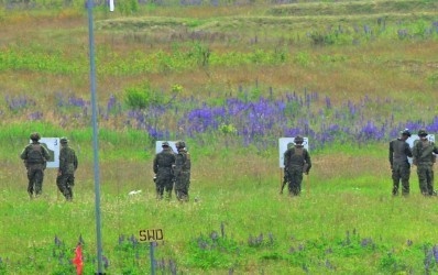 Canadian Light Infantry practice their marksmanship skills