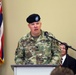 The outgoing commander, Lt. Col. Trenton Conner, provides farewell remarks during the Letterkenny Munitions Center Change of Command Ceremony, June 6. (Photos provided by Pam Goodhart, Letterkenny Army Depot.)