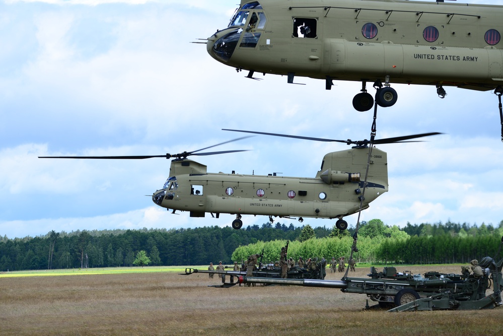 M777 Howitzer Sling Load Training in Orzysz Poland