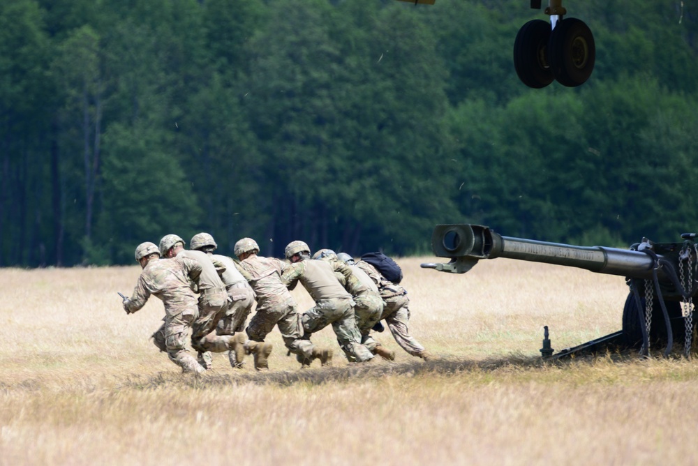 M777 Howitzer Sling Load Training in Orzysz Poland