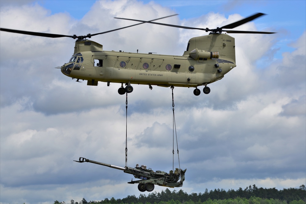 M777 Howitzer Sling Load Training in Orzysz Poland