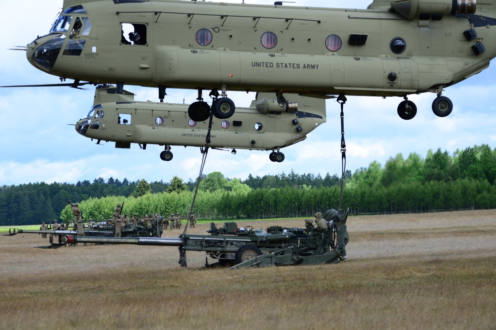 M777 Howitzer Sling Load Training in Orzysz Poland