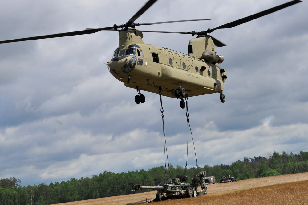 M777 Howitzer Sling Load Training in Orzysz Poland