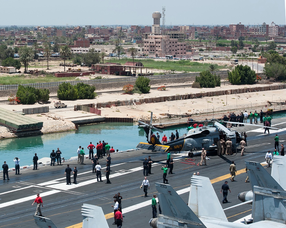 GHWB is the flagship of Carrier Strike Group (CSG) 2, which is comprised of the staff of CSG-2; GHWB; the nine squadrons and staff of Carrier Air Wing (CVW) 8; Destroyer Squadron (DESRON) 22 staff and guided-missile destroyers USS Laboon (DDG 58) and USS