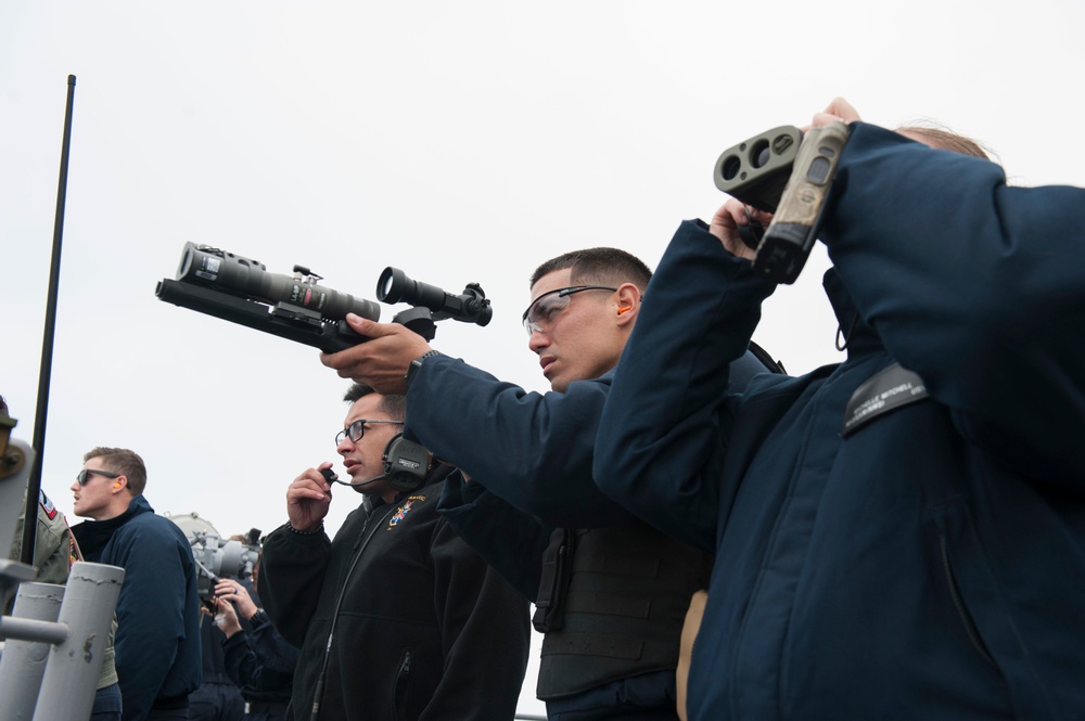 USS America Sailors participate in anti-terrorism force protection drill