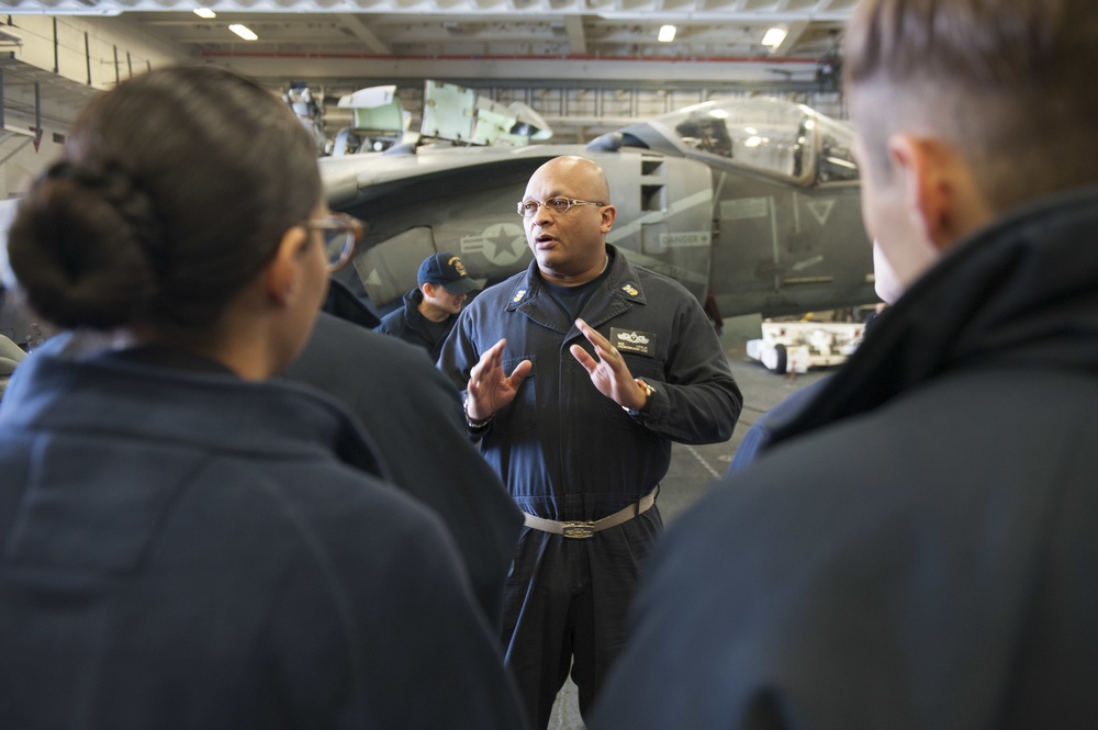 USS America Master Chief speaks to Sailors