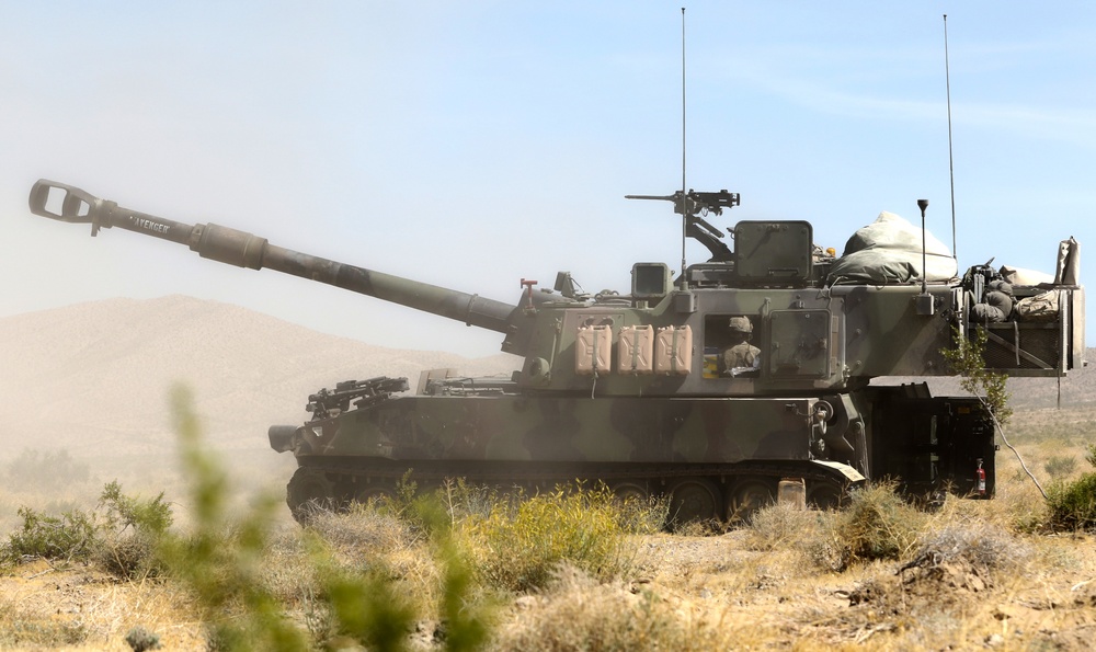 2-114th Field Artillery Conducts Live Fire at NTC