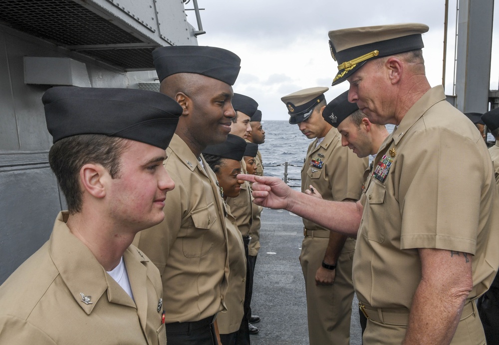 USS Wayne E. Meyer Conducts a Uniform Inspection