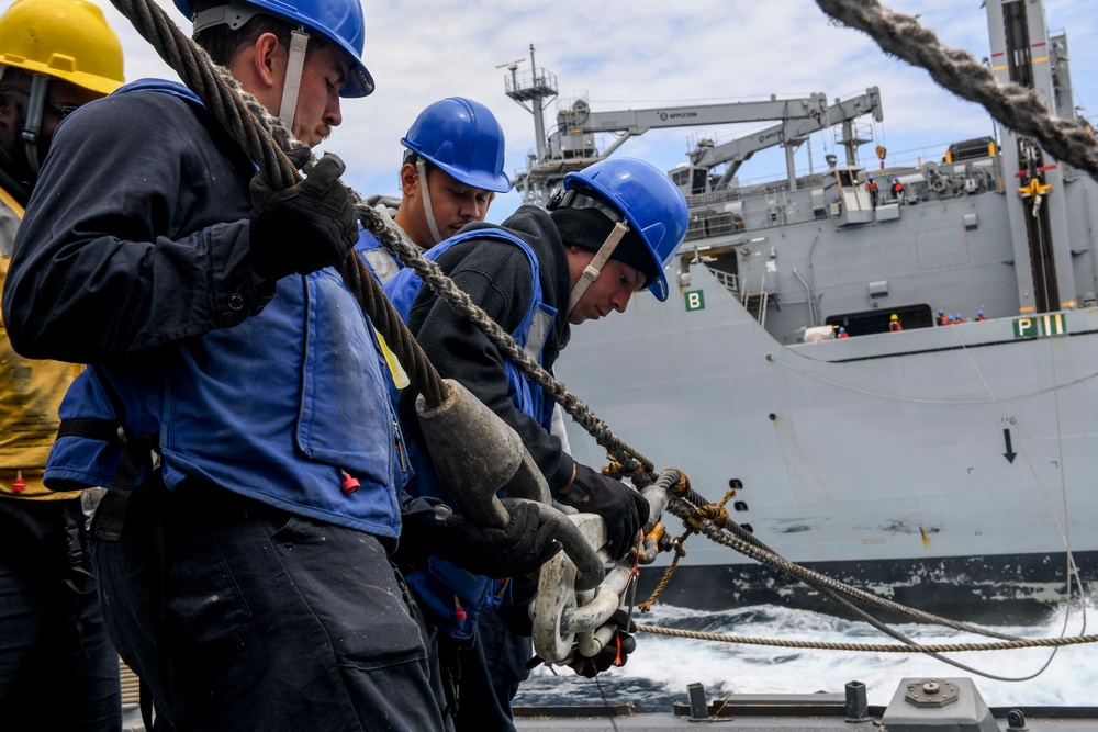 USS Wayne E. Meyer Conducts a Replenishment-at-Sea