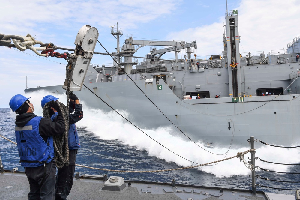 USS Wayne E. Meyer Conducts a Replenishment-at-Sea