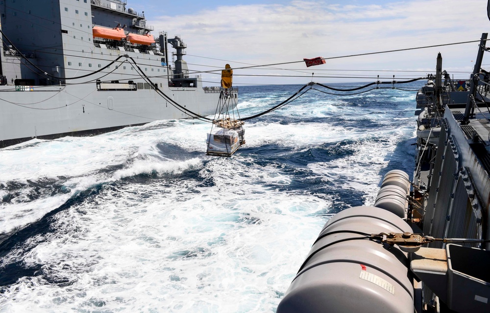 USS Wayne E. Meyer Conducts a Replenishment-at-Sea