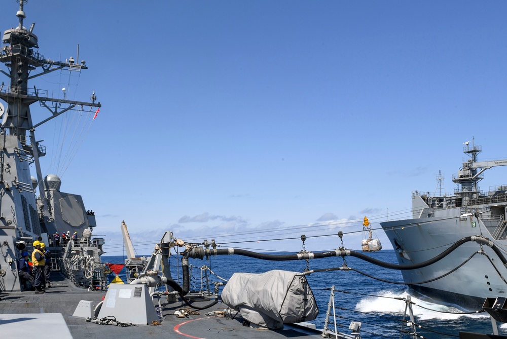 USS Wayne E. Meyer Conducts a Replenishment-at-Sea