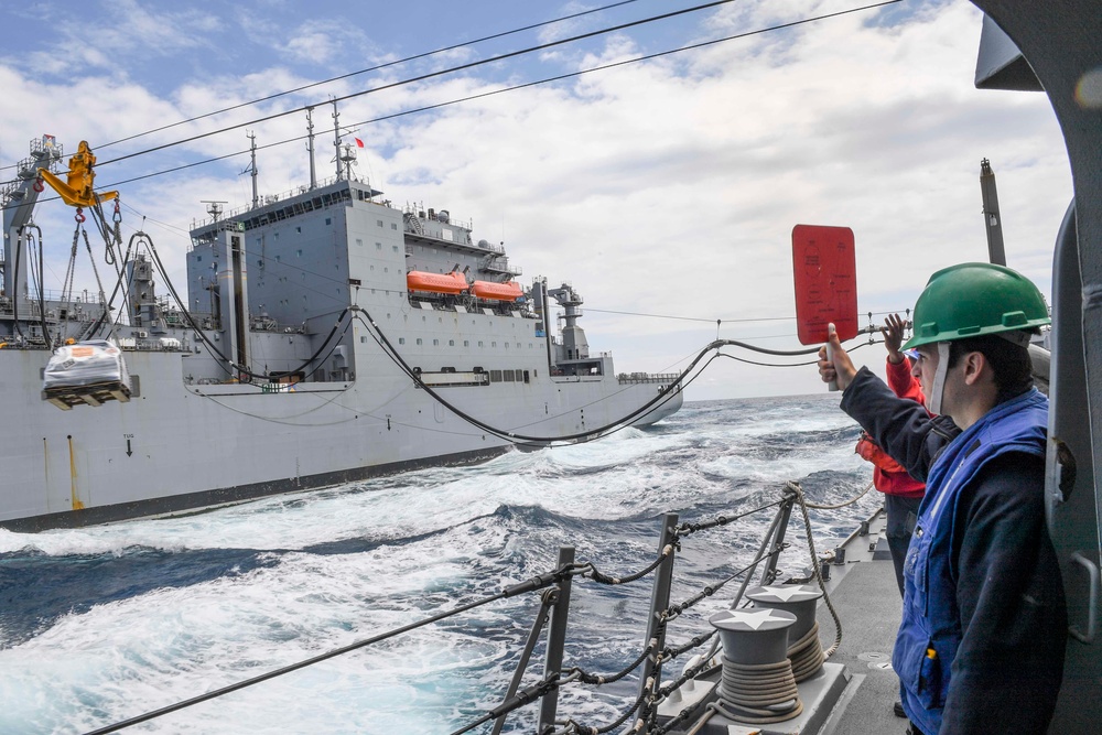 USS Wayne E. Meyer Conducts a Replenishment-at-Sea