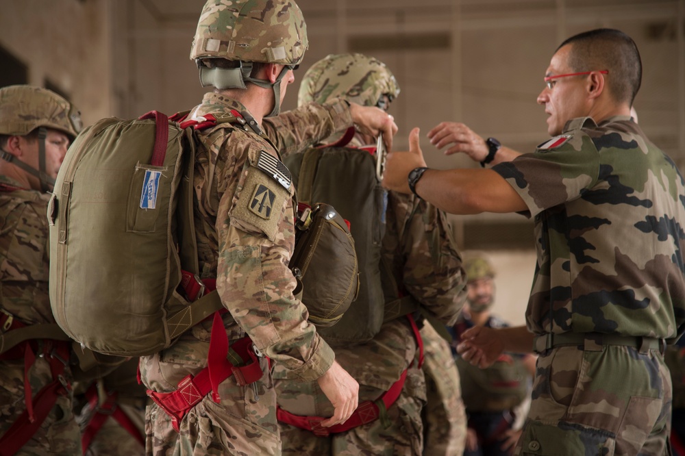 International partners train together to participate in a D-Day anniversary airborne operation