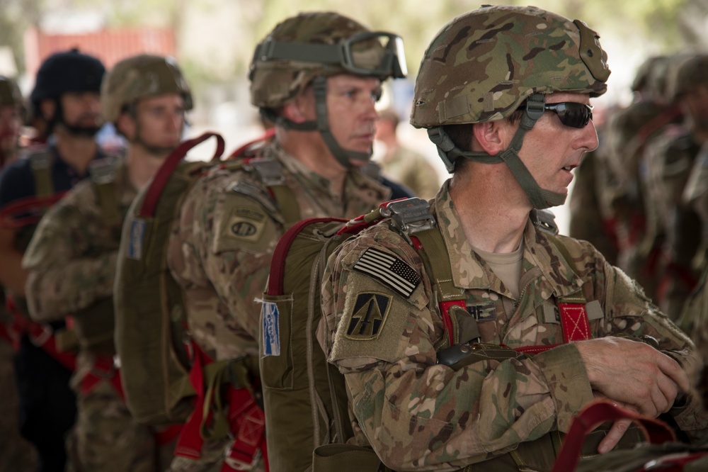 International partners train together to participate in a D-Day anniversary airborne operation