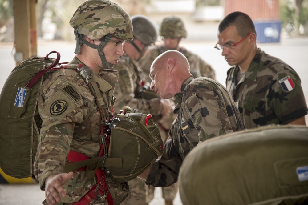 International partners train together to participate in a D-Day anniversary airborne operation