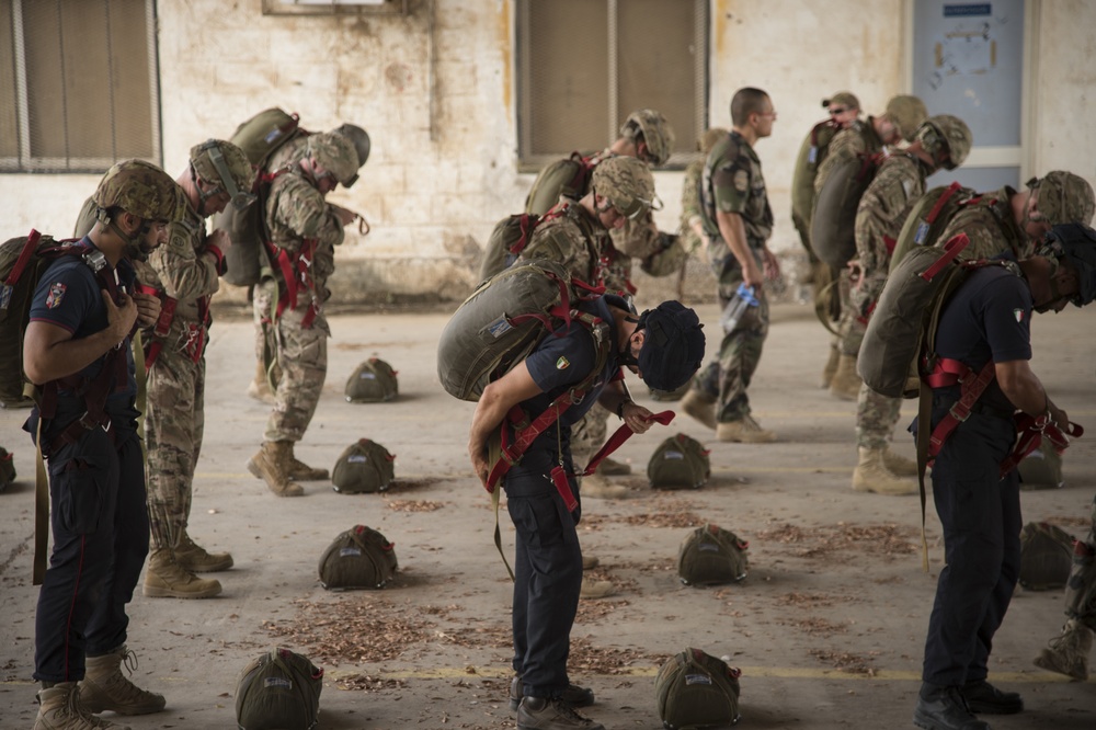 International partners train together to participate in a D-Day anniversary airborne operation