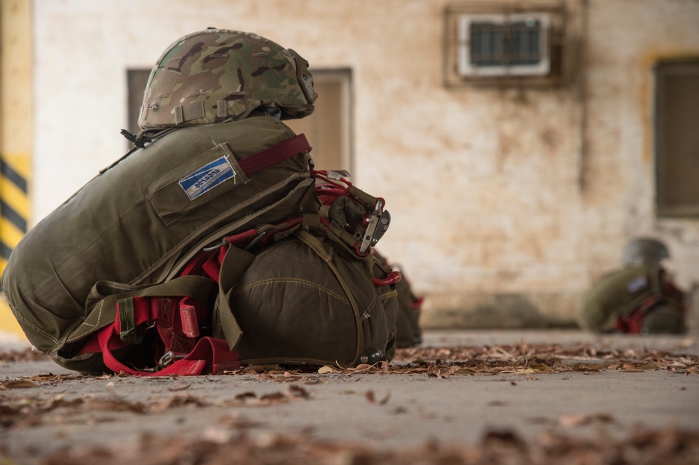 International partners train together to participate in a D-Day anniversary airborne operation