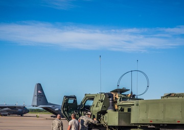 Missouri Air National Guard C-130 transports HIMARS