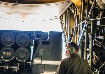 Missouri Air National Guard C-130 transports HIMARS