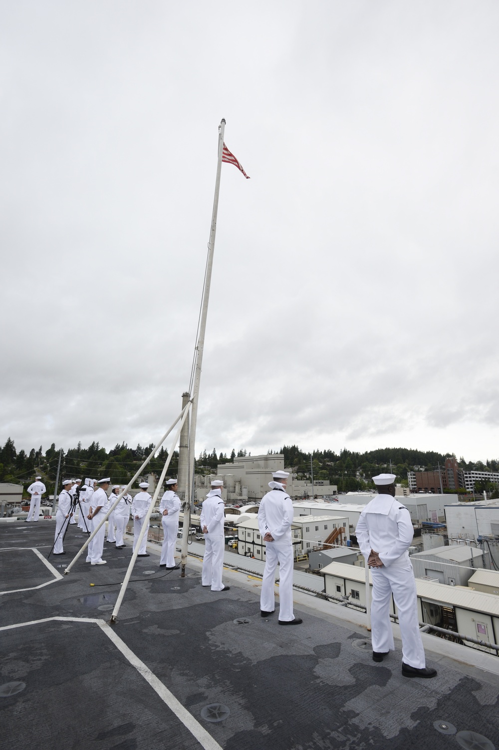 Sailors Man the Rails