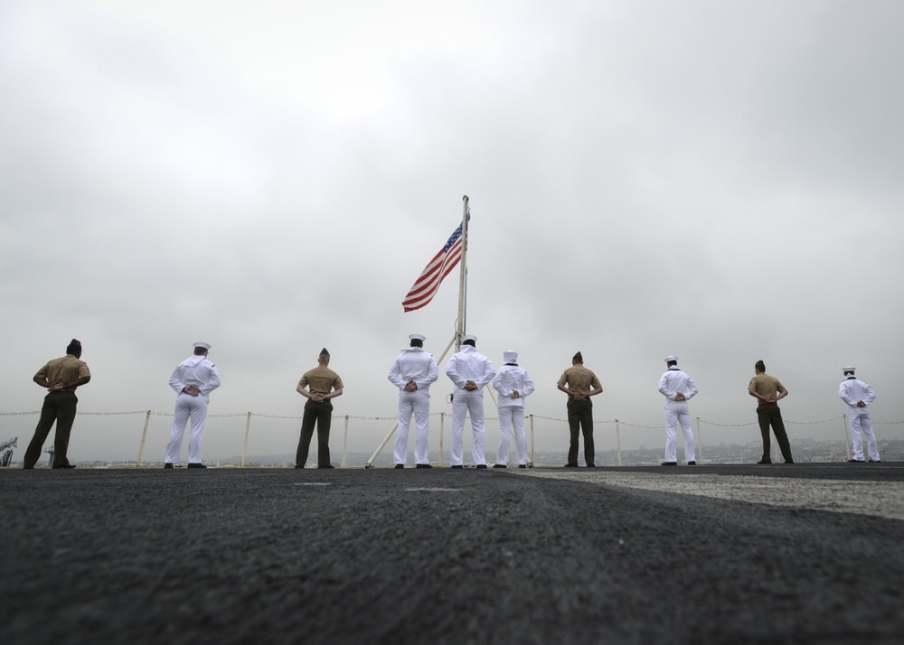 Nimitz Sailors Man the Rails