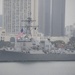 Destroyer Steams Through The Harbor