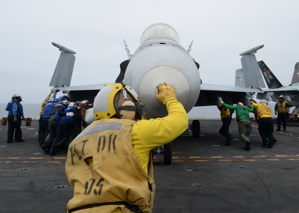 Sailors Push Jet