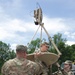 Soldiers set up satellite