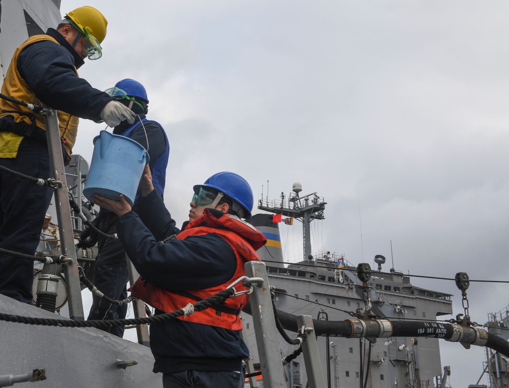 USS Wayne E. Meyer Conducts a Replenishment-at-Sea