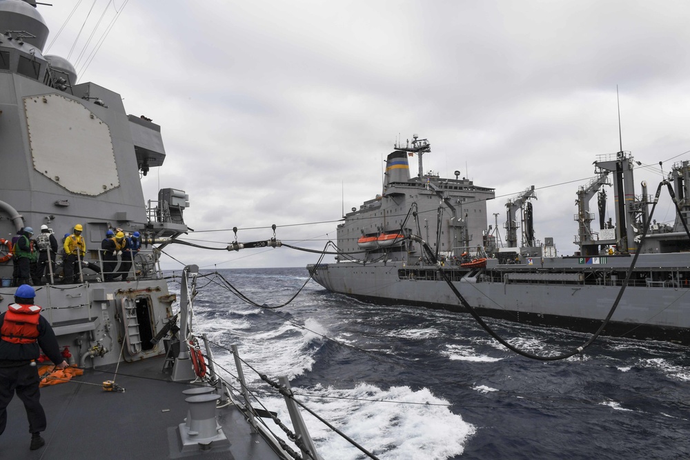 USS Wayne E. Meyer Conducts a Replenishment-at-Sea