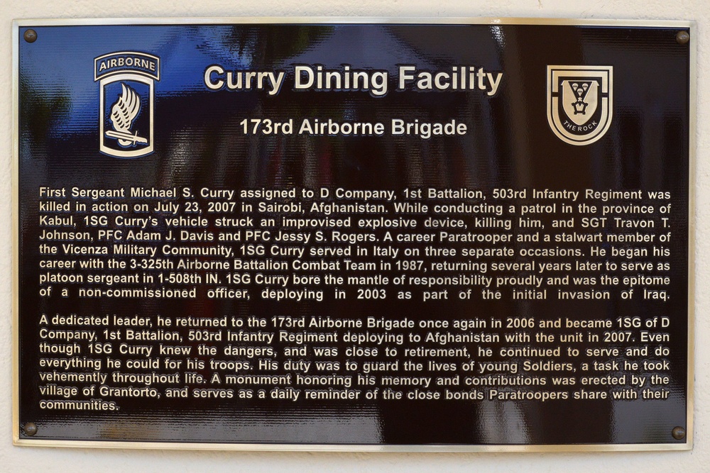 Building Dedication 1SG Michael S. Curry Dining Facility