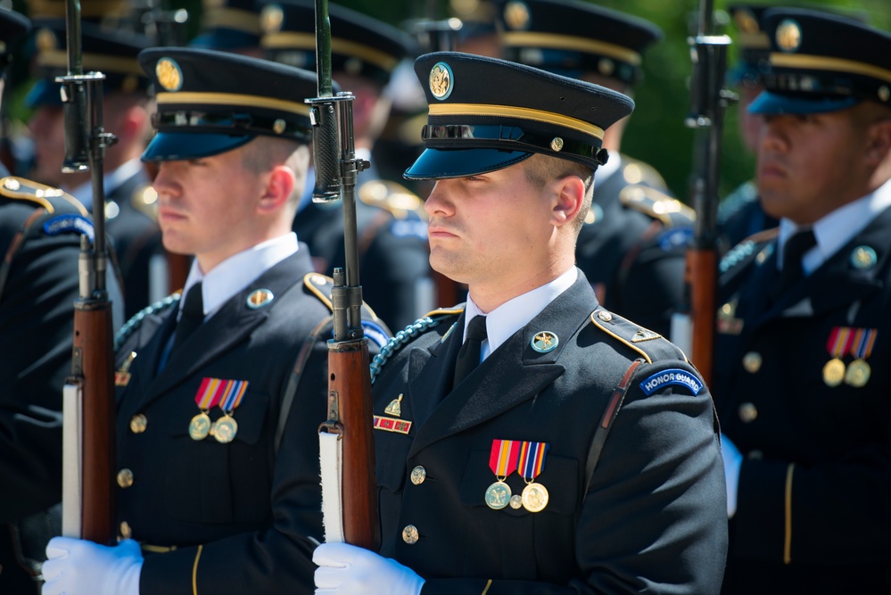 Maj. Gen. Yaacov Barak, commander, Israel Ground Forces Command participates in an Army Full Honors Wreath Laying Ceremony at the Tomb of the Unknown Soldier