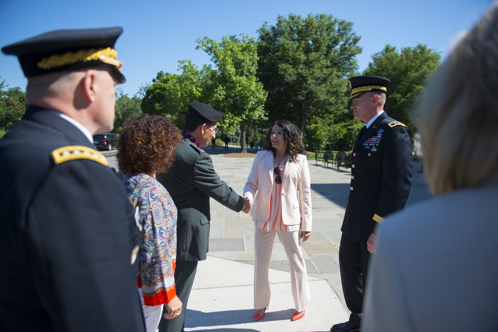 Maj. Gen. Yaacov Barak, commander, Israel Ground Forces Command participates in an Army Full Honors Wreath Laying Ceremony at the Tomb of the Unknown Soldier