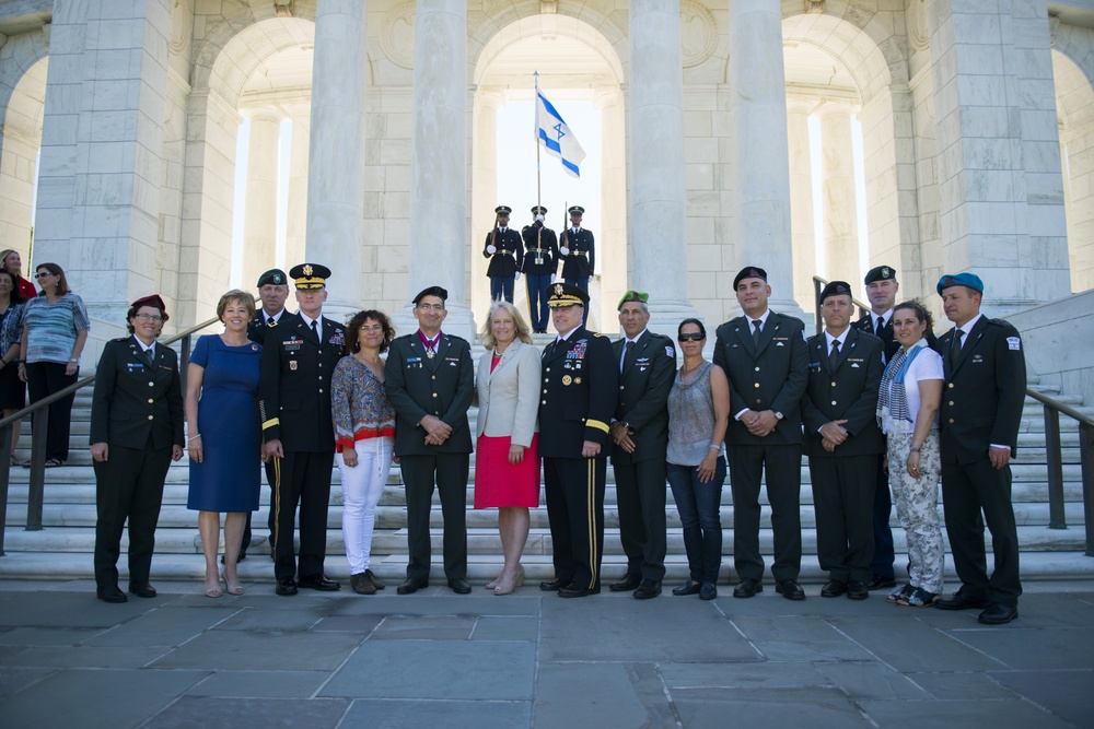 Maj. Gen. Yaacov Barak, commander, Israel Ground Forces Command participates in an Army Full Honors Wreath Laying Ceremony at the Tomb of the Unknown Soldier