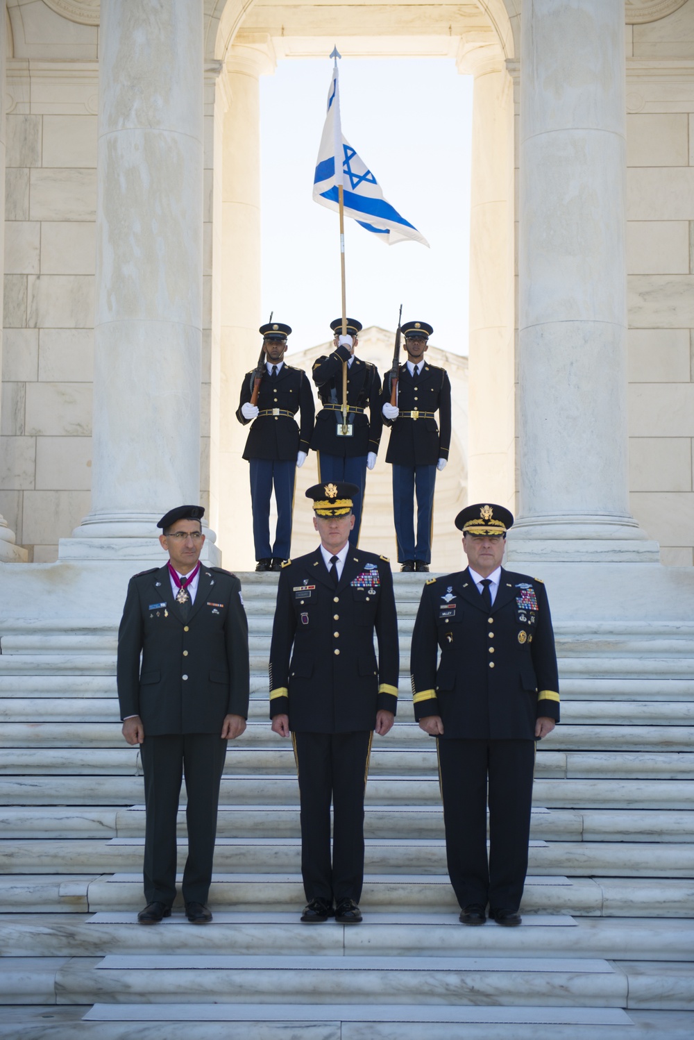 Maj. Gen. Yaacov Barak, commander, Israel Ground Forces Command participates in an Army Full Honors Wreath Laying Ceremony at the Tomb of the Unknown Soldier