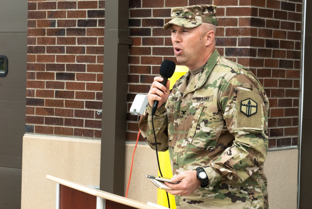 Col. Michael D. Lewis addresses Soldiers, friends and family members