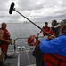 Jim Cantore speaks before getting in water for mock rescue with Coast Guard Air Station Miami