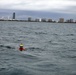 Jim Cantore treads water before mock rescue with Coast Guard Air Station Miami