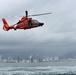 Coast Guard rescue swimmer prepares for free fall deployment