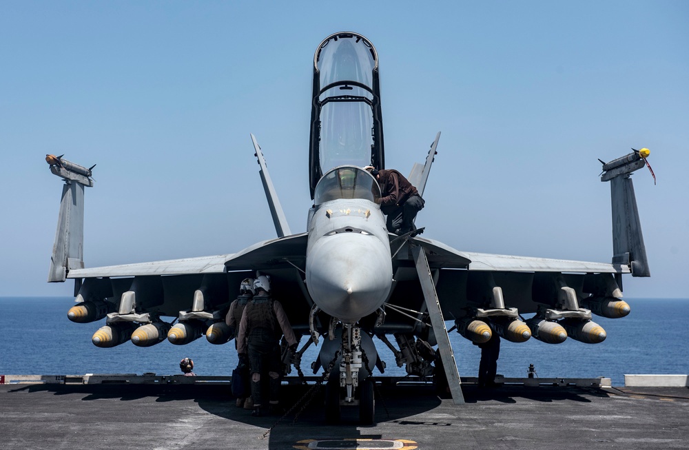 GHWB is the flagship of Carrier Strike Group (CSG) 2, which is comprised of the staff of CSG-2, GHWB, the nine squadrons and staff of Carrier Air Wing (CVW) 8, Destroyer Squadron (DESRON) 22 staff and guided-missile destroyers USS Laboon (DDG 58) and USS