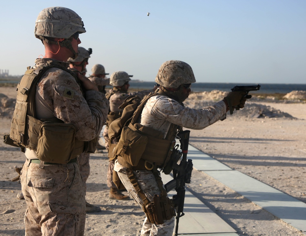 Smooth Transition: U.S. Marines with MWSS 372 conduct a live-fire weapons transition range