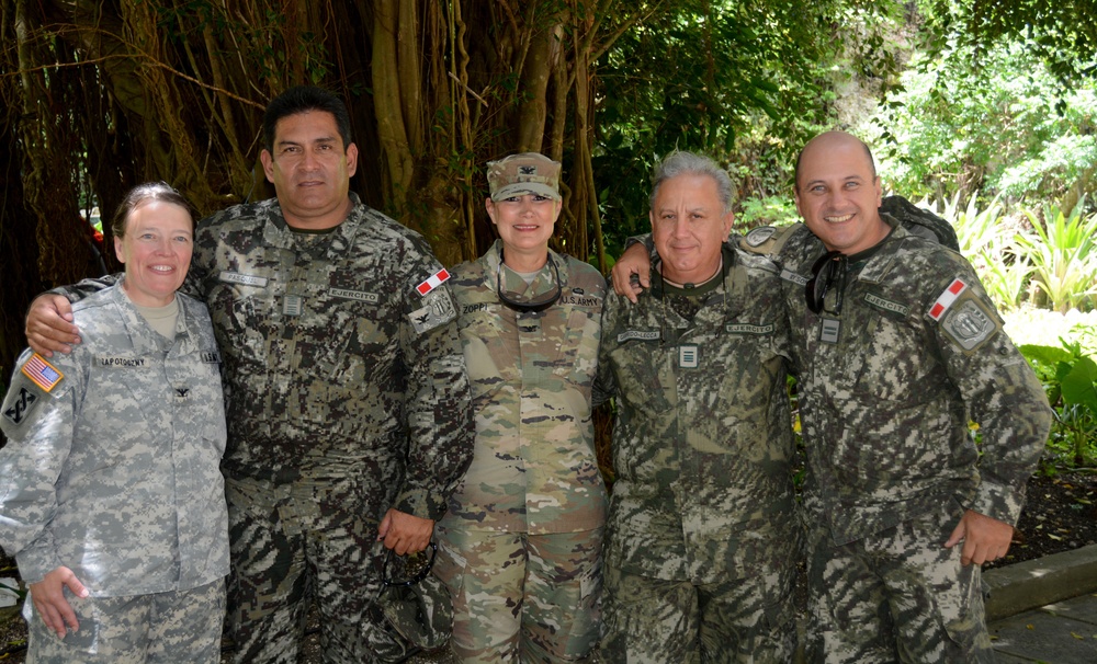 Peruvian army officers visit Tradewinds 2017 to exchange knowledge &amp; experience