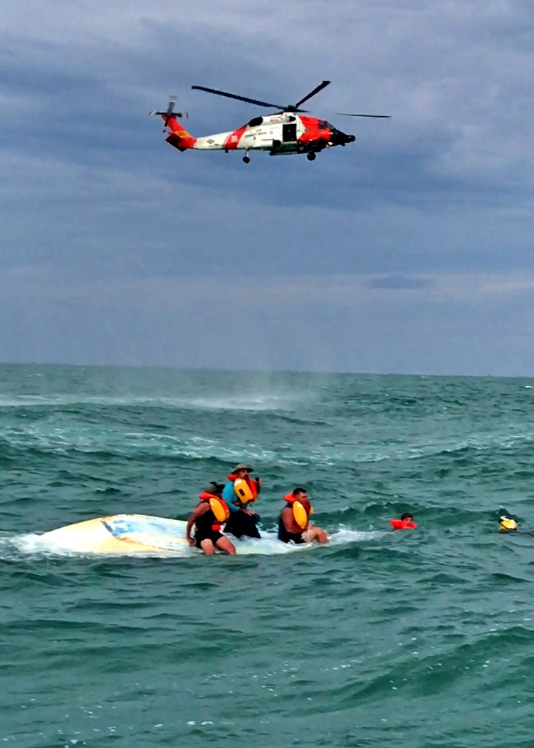 Coast Guard rescues 4 after 19-foot boat capsizes near Anclote Key, Fla. 
