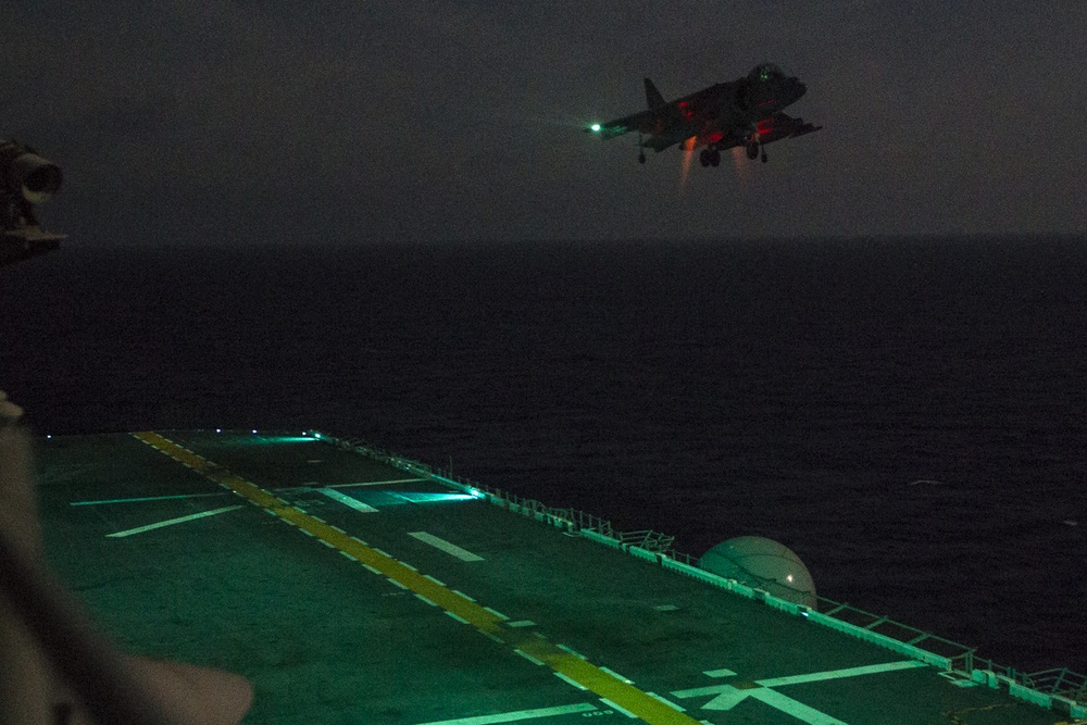 VMA-311 pilots refine night takeoff, landing aboard BHR